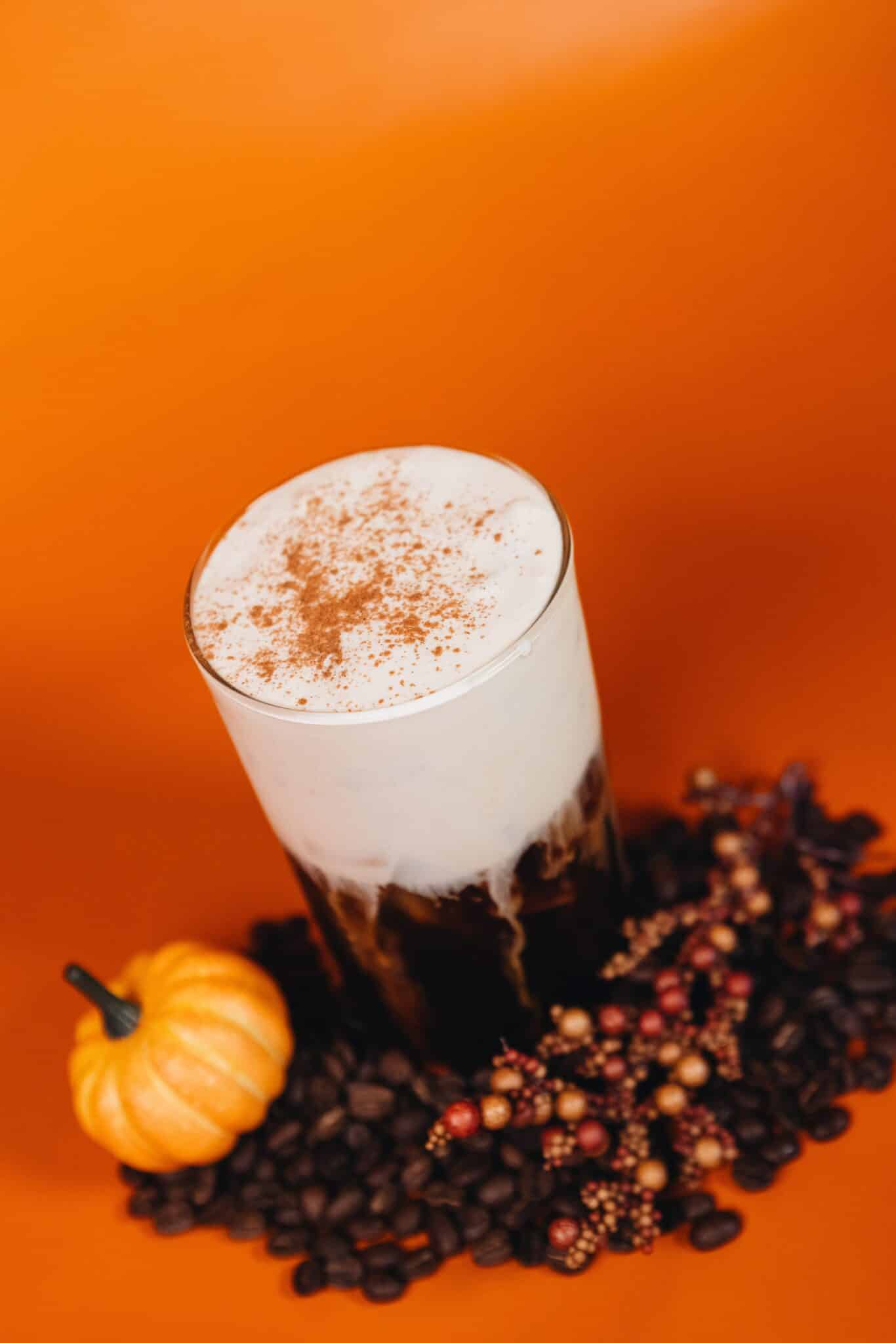Seasonal pumpkin spice cold brew drink